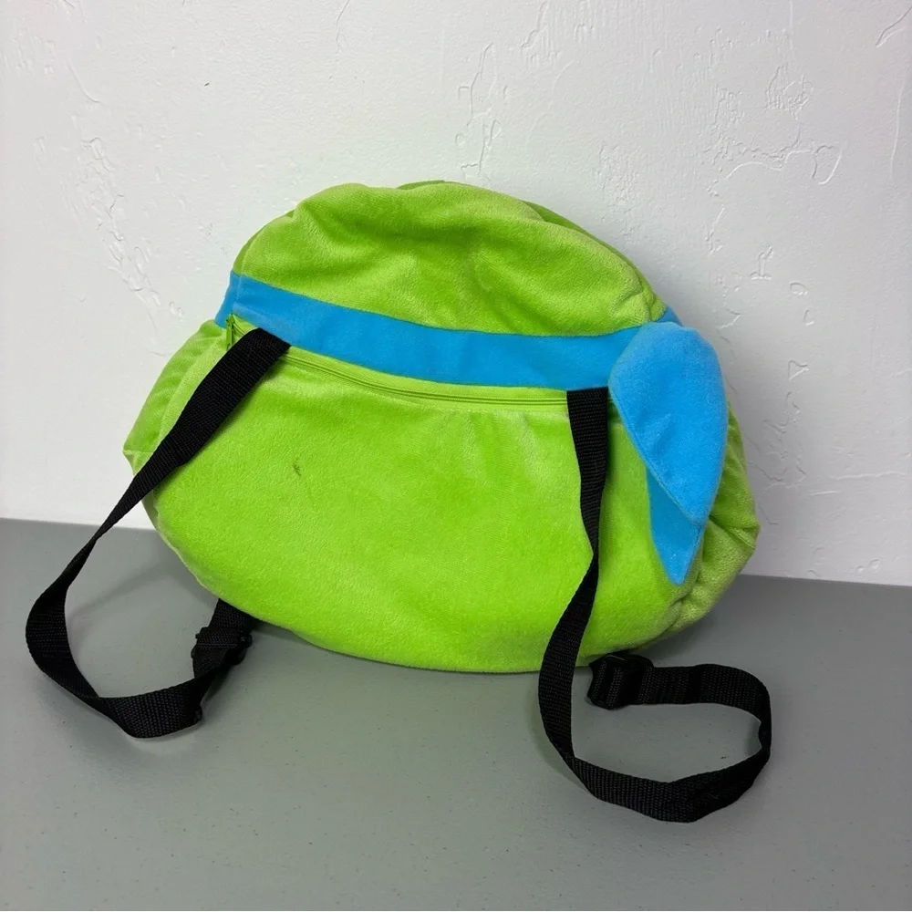 Hot Topic Green Turtle Face Plush Backpack TMNT Teenage Mutant Ninja Turtles